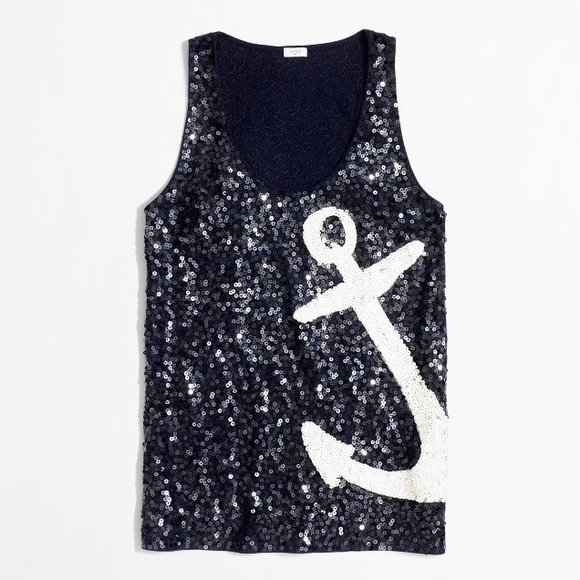 J. Crew Tops - J. Crew Sequin Anchor Tank XXS